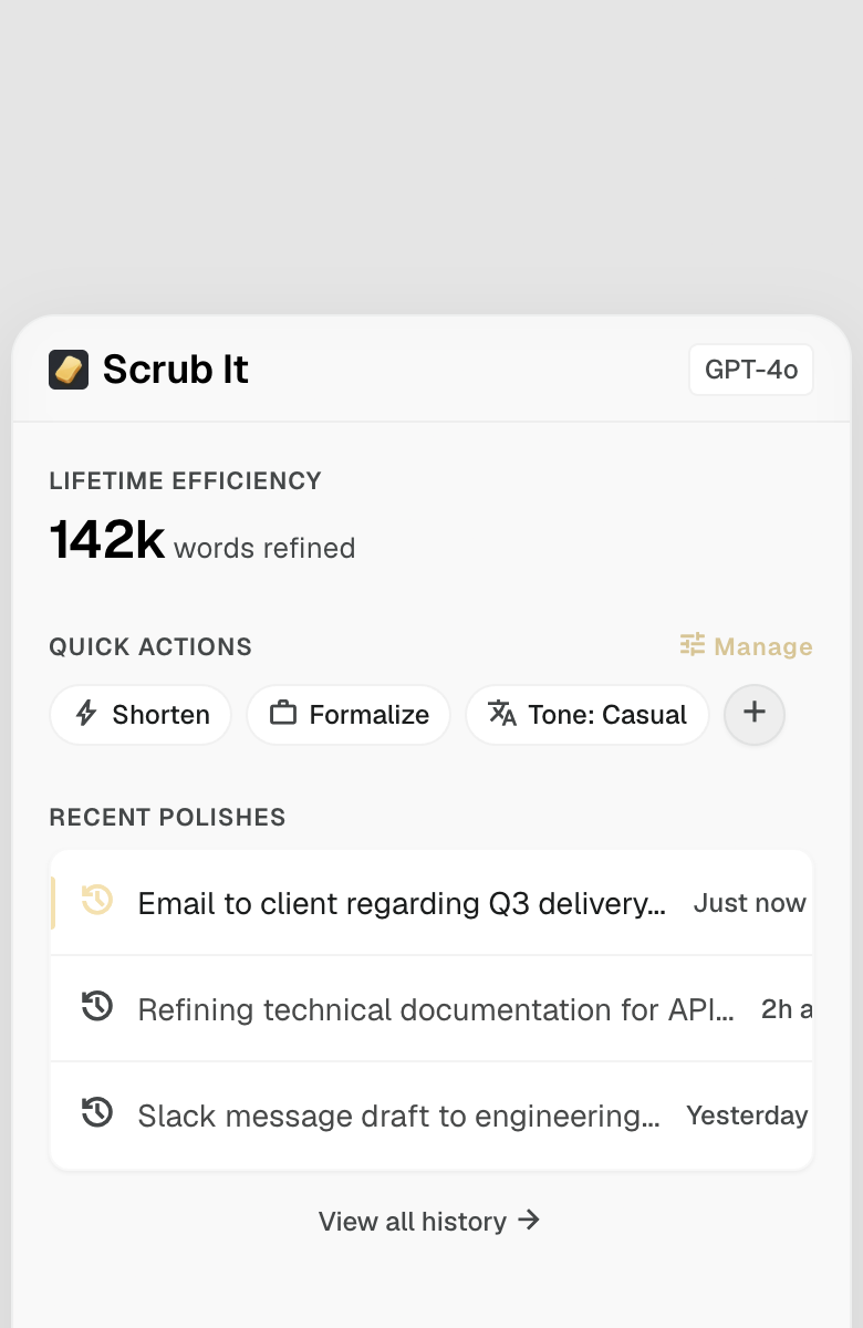Scrub It Dashboard